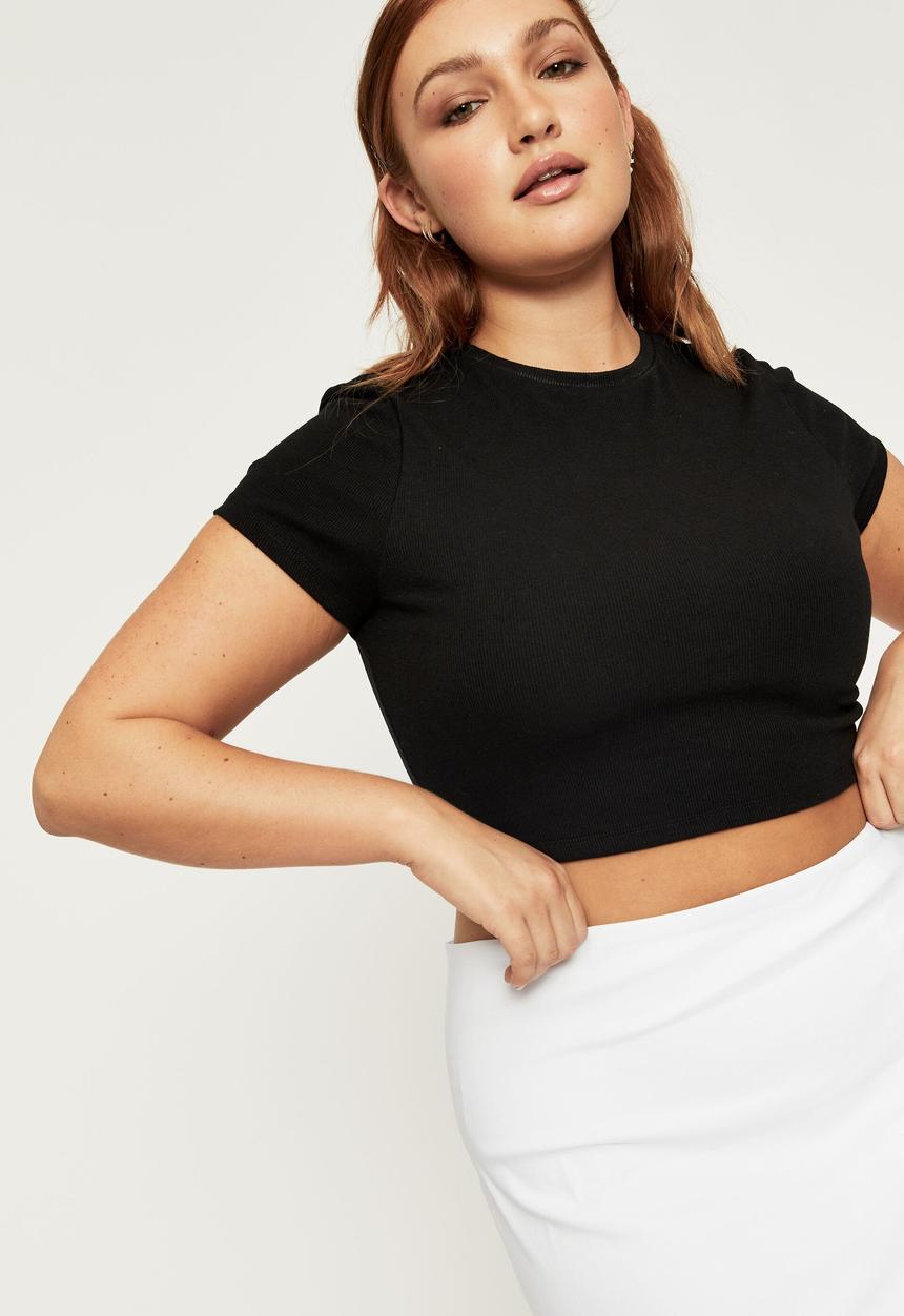 Supré  - Alissa fitted crew top - black
