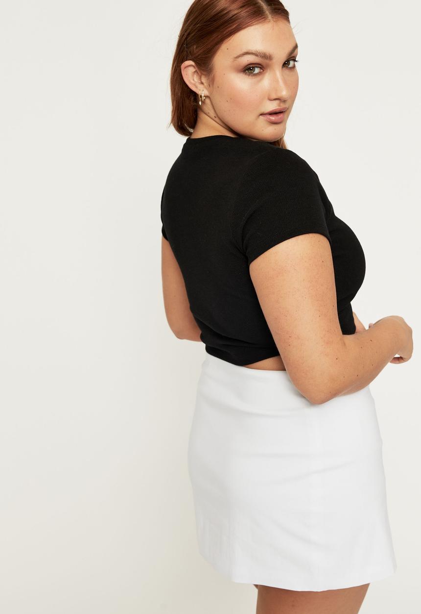 Supré  - Alissa fitted crew top - black