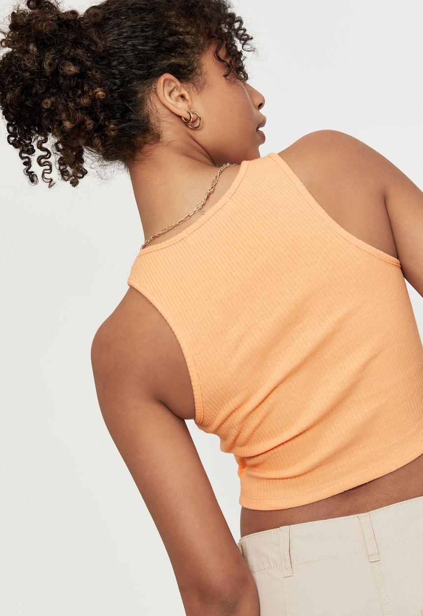 Supré  - April cropped rib tank - soft papaya