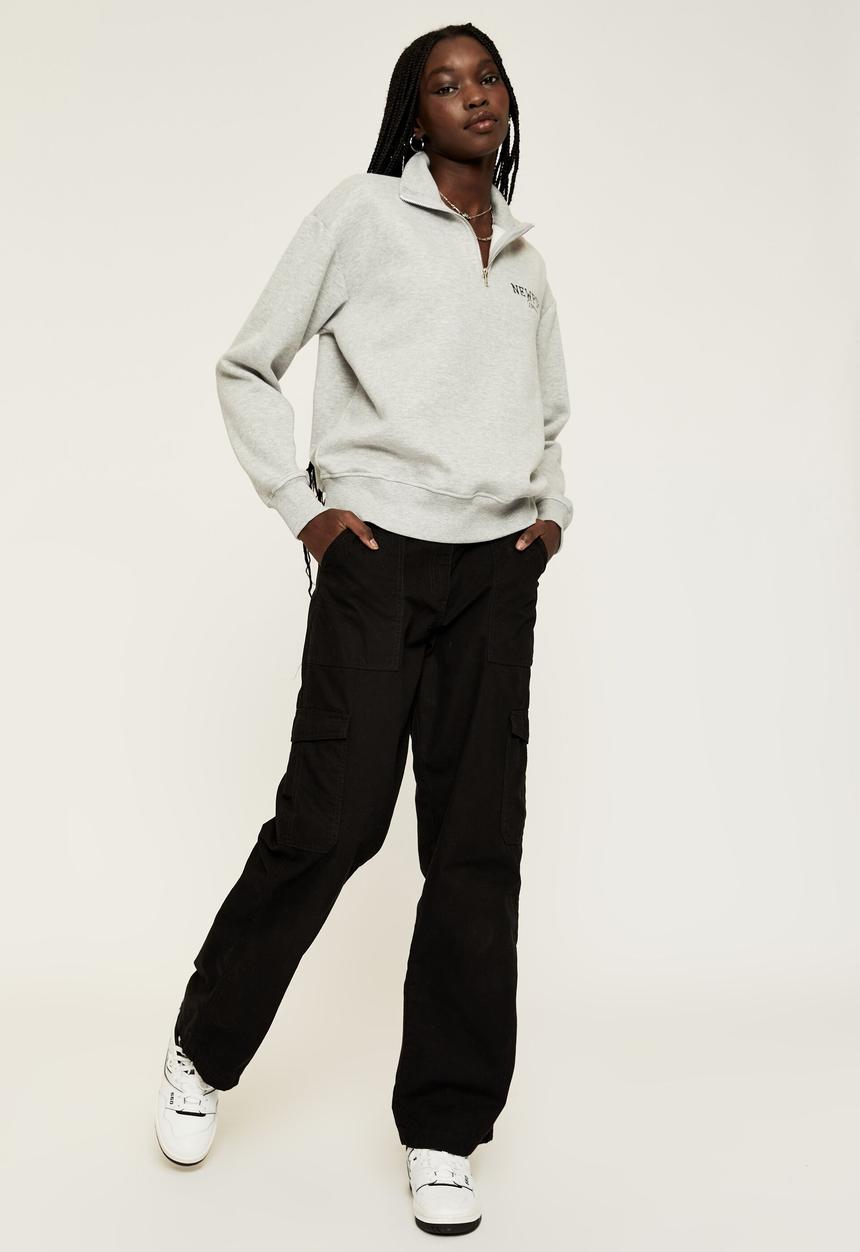 Supré  - Bobby zip through sweat - grey marle newport beach