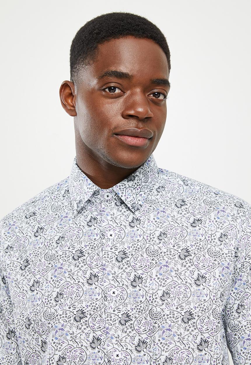 Ben Sherman - Stamp print shirt - marine
