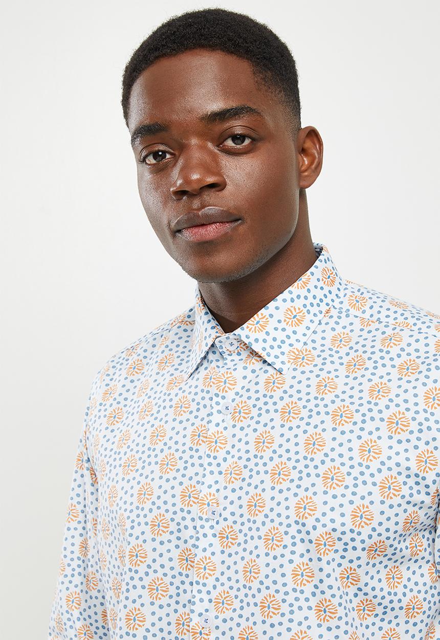 Ben Sherman - Micro print shirt - kingfisher