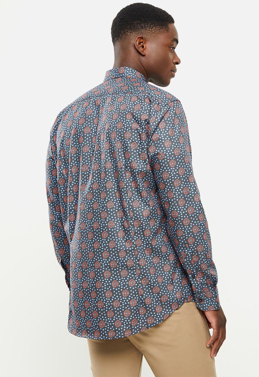 Ben Sherman - Micro print shirt - lt brick