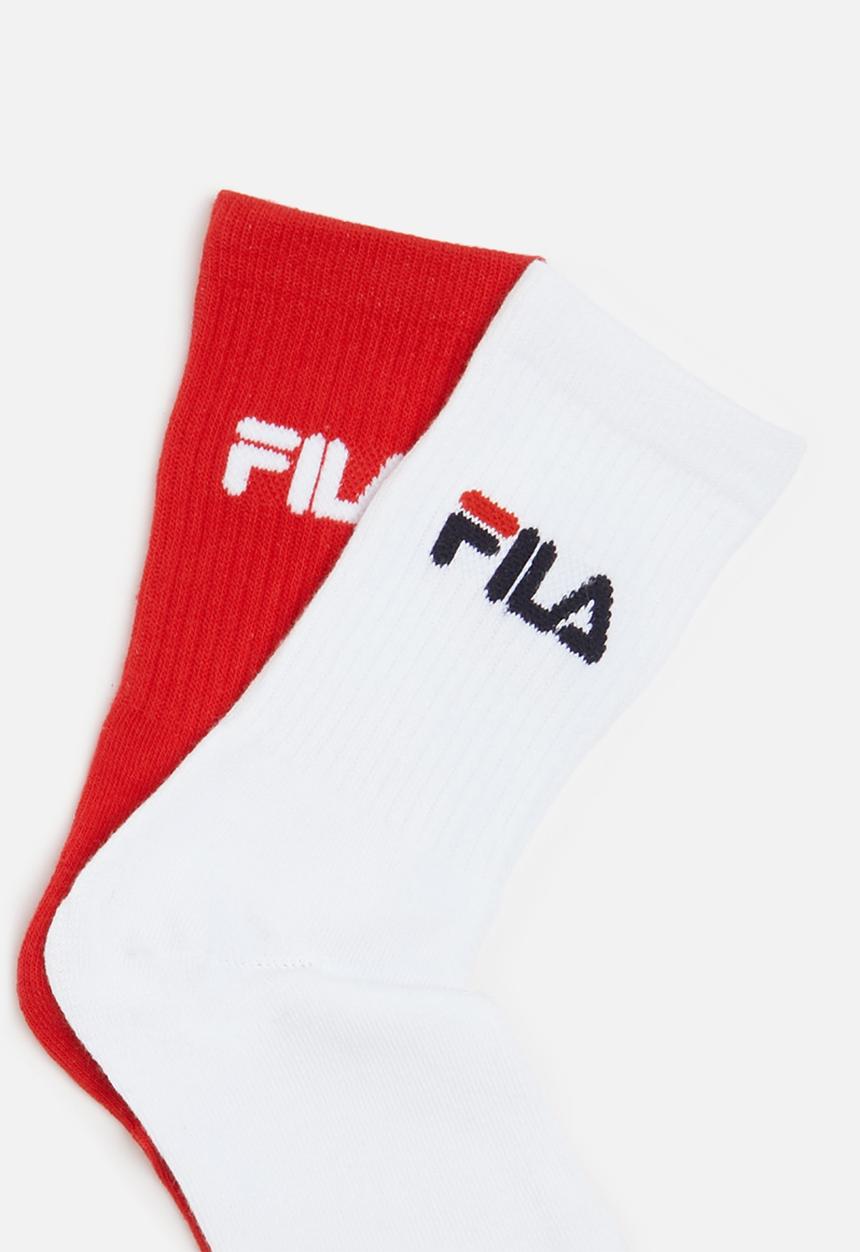FILA - Sicily 3/4 sock 2 pack - white & chinese red