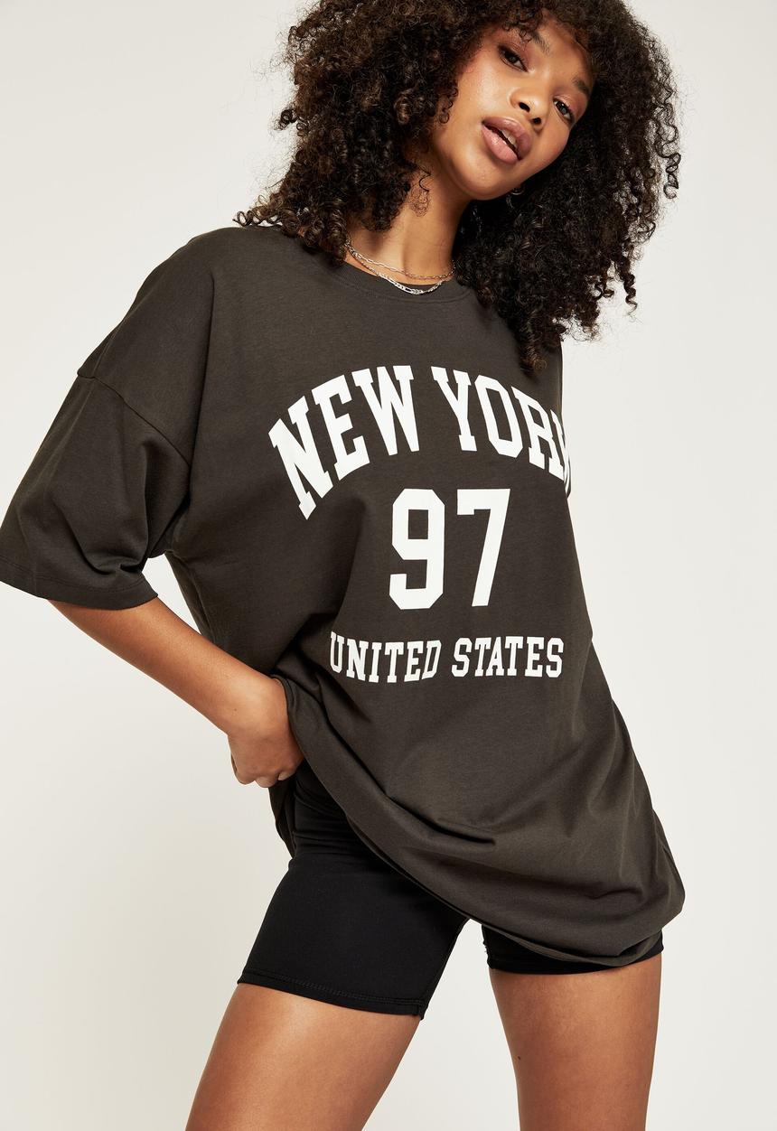 Supré  - Camryn oversized printed t shirt - phantom/new york