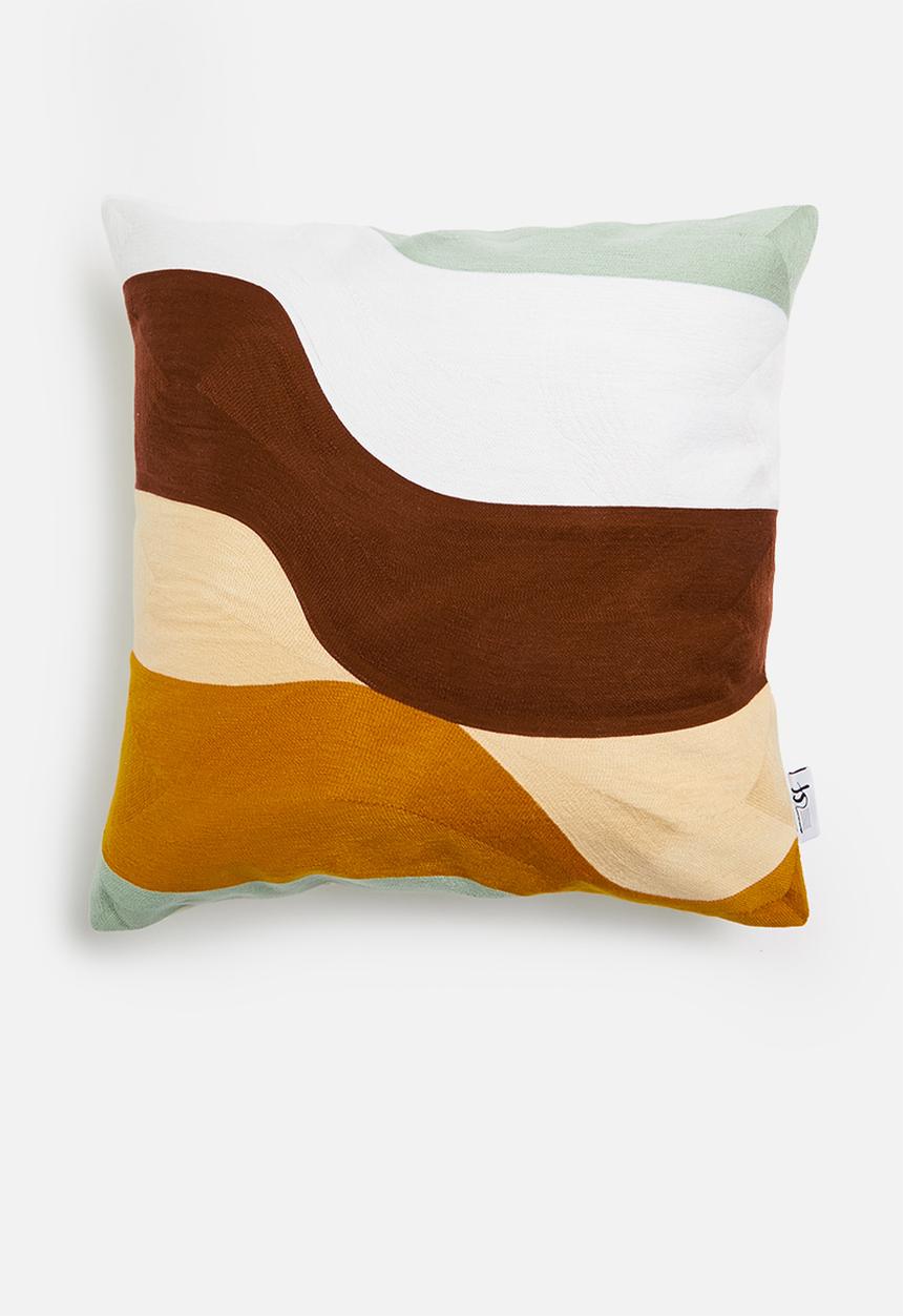 Sixth Floor - Contour embroidered cushion cover - multi