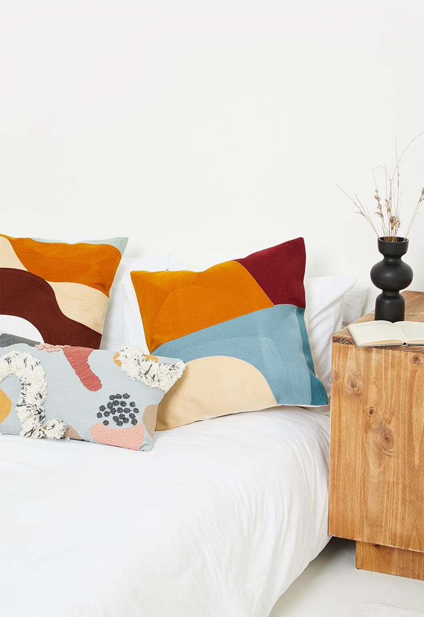 Sixth Floor - Contour embroidered cushion cover - multi