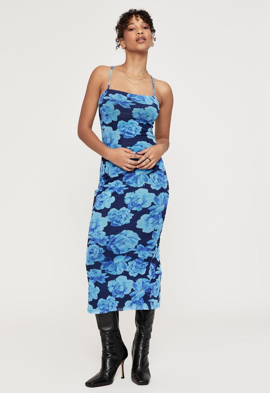 Supré  - Demi mesh midi dress - gianna floral blue spark