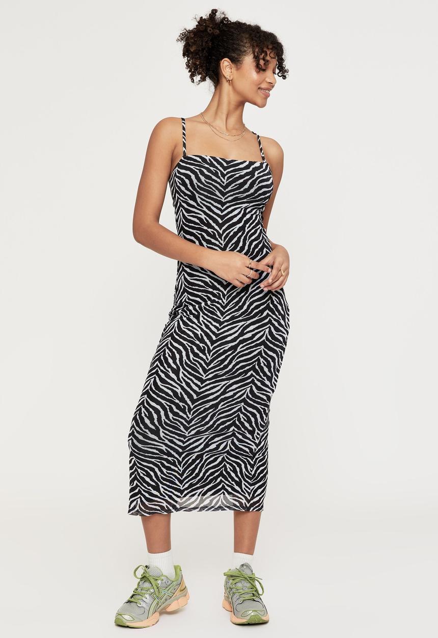Supré  - Demi mesh midi dress - mono tiger black