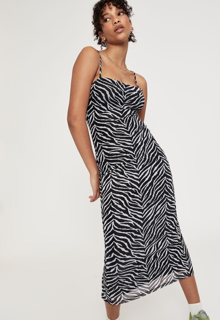Supré  - Demi mesh midi dress - mono tiger black