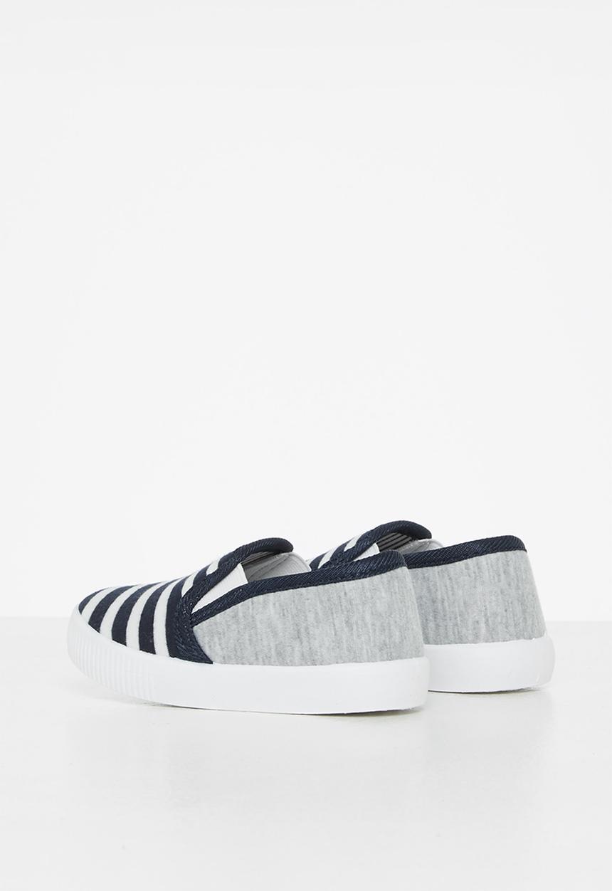 Pop Candy - Baby boys stripe slip on - navy