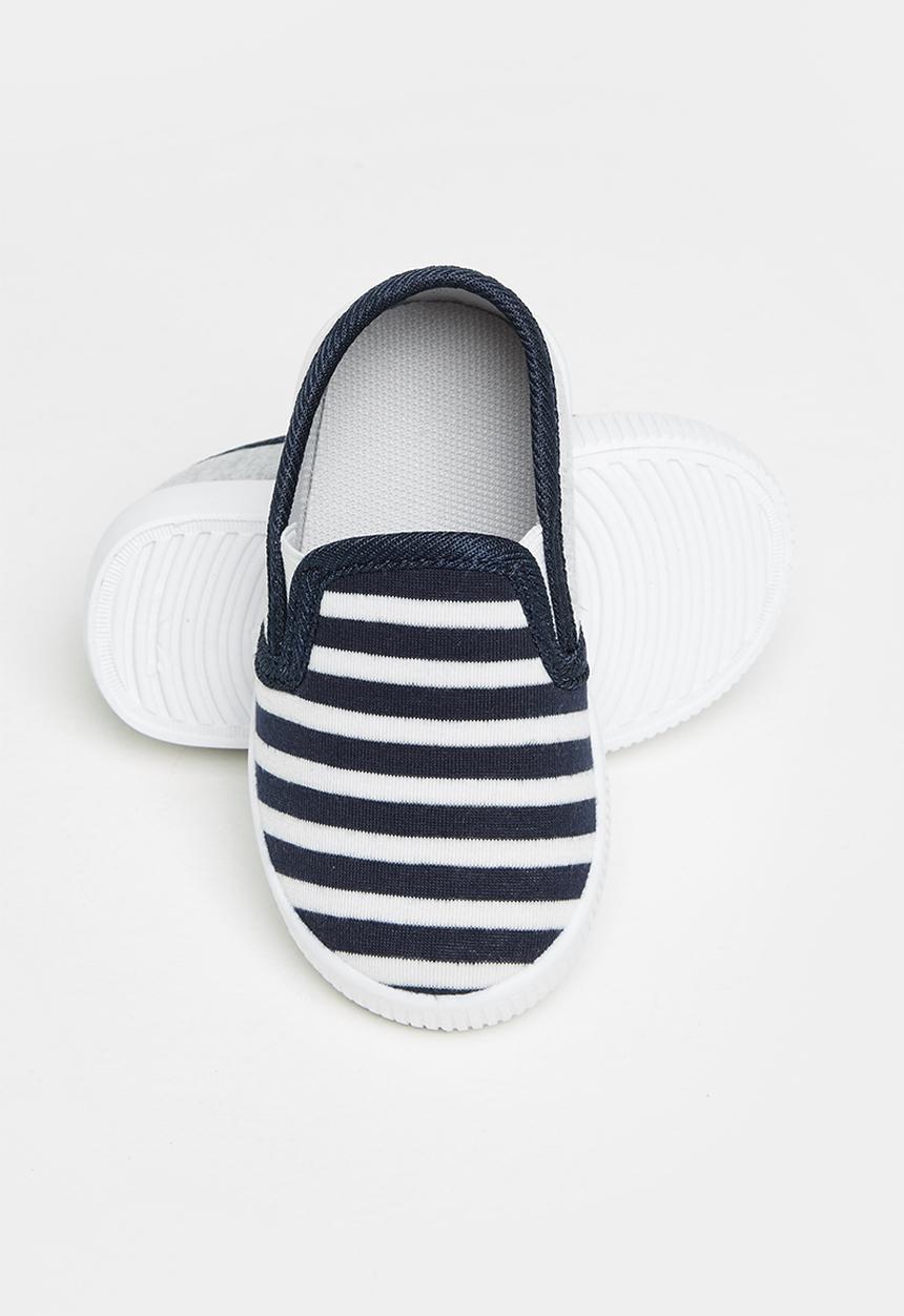 Pop Candy - Baby boys stripe slip on - navy