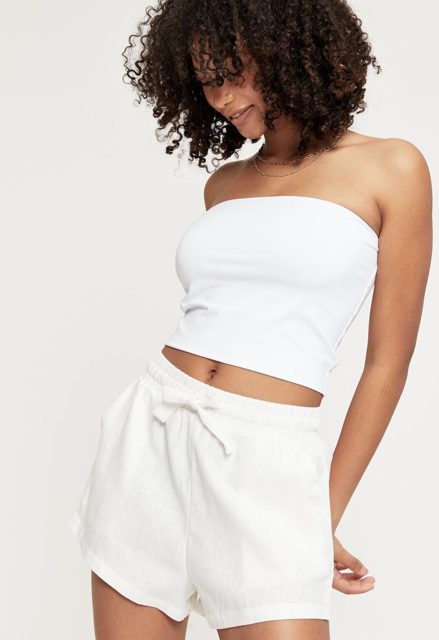 Supré  - Holly linen short  - white