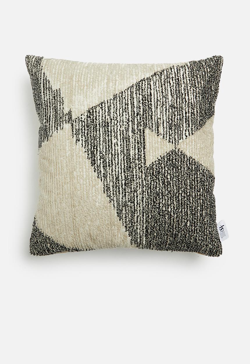 Sixth Floor - Dice cushion cover - black and natural