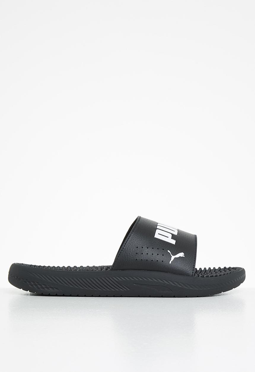 PUMA - Softride slide massage - black/white