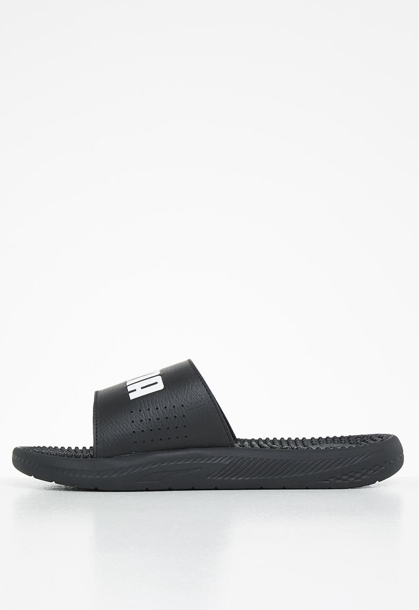 PUMA - Softride slide massage - black/white