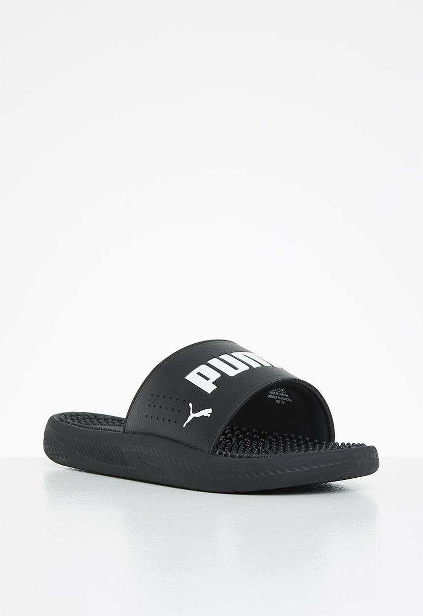 PUMA - Softride slide massage - black/white