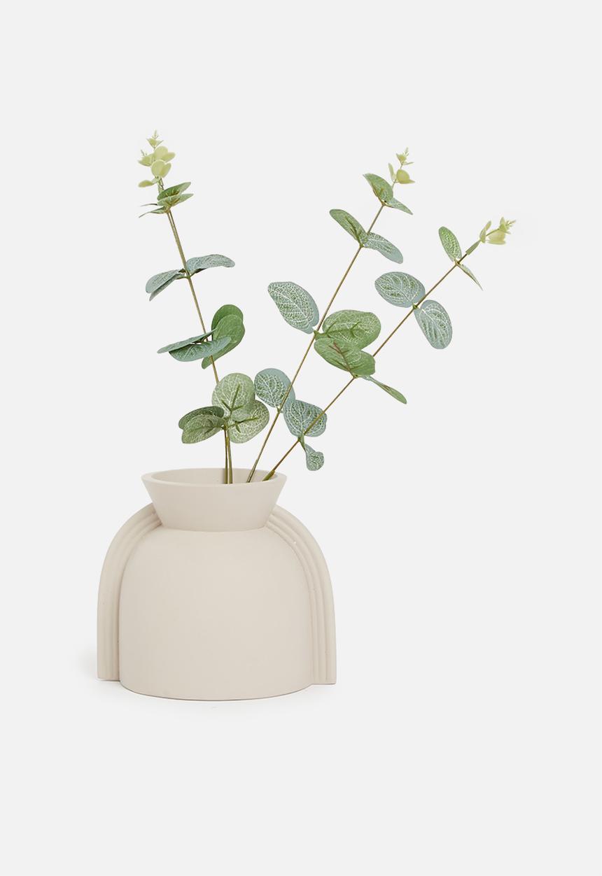 Sixth Floor - Wide funnel vase - beige