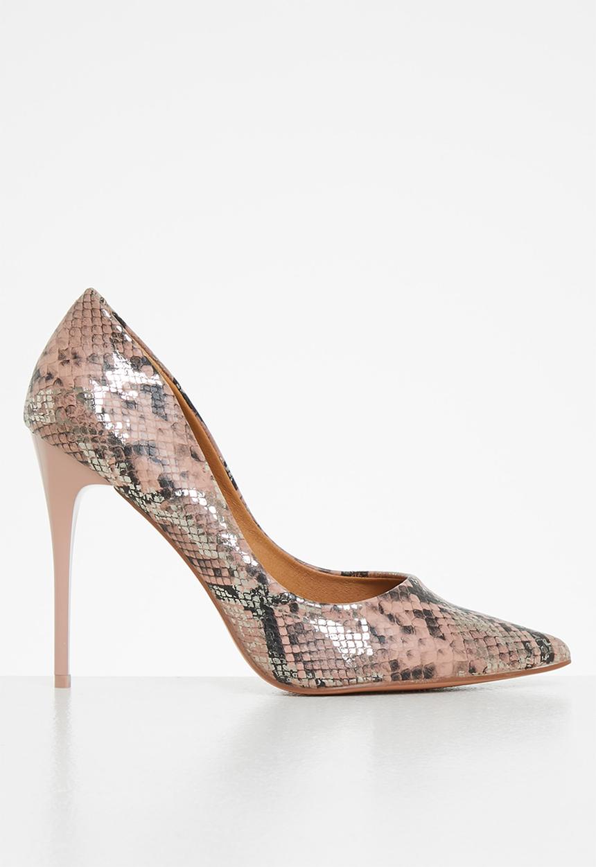Madison® - Bexley stiletto court heel - choc/brown snake