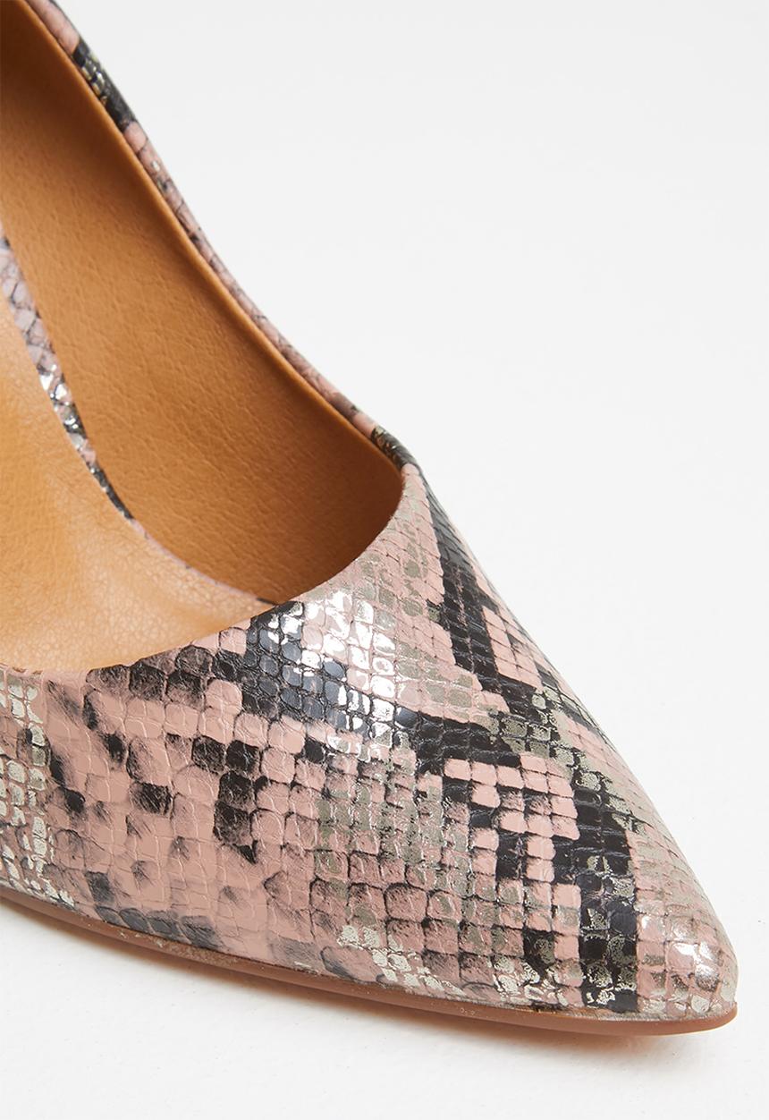 Madison® - Bexley stiletto court heel - choc/brown snake