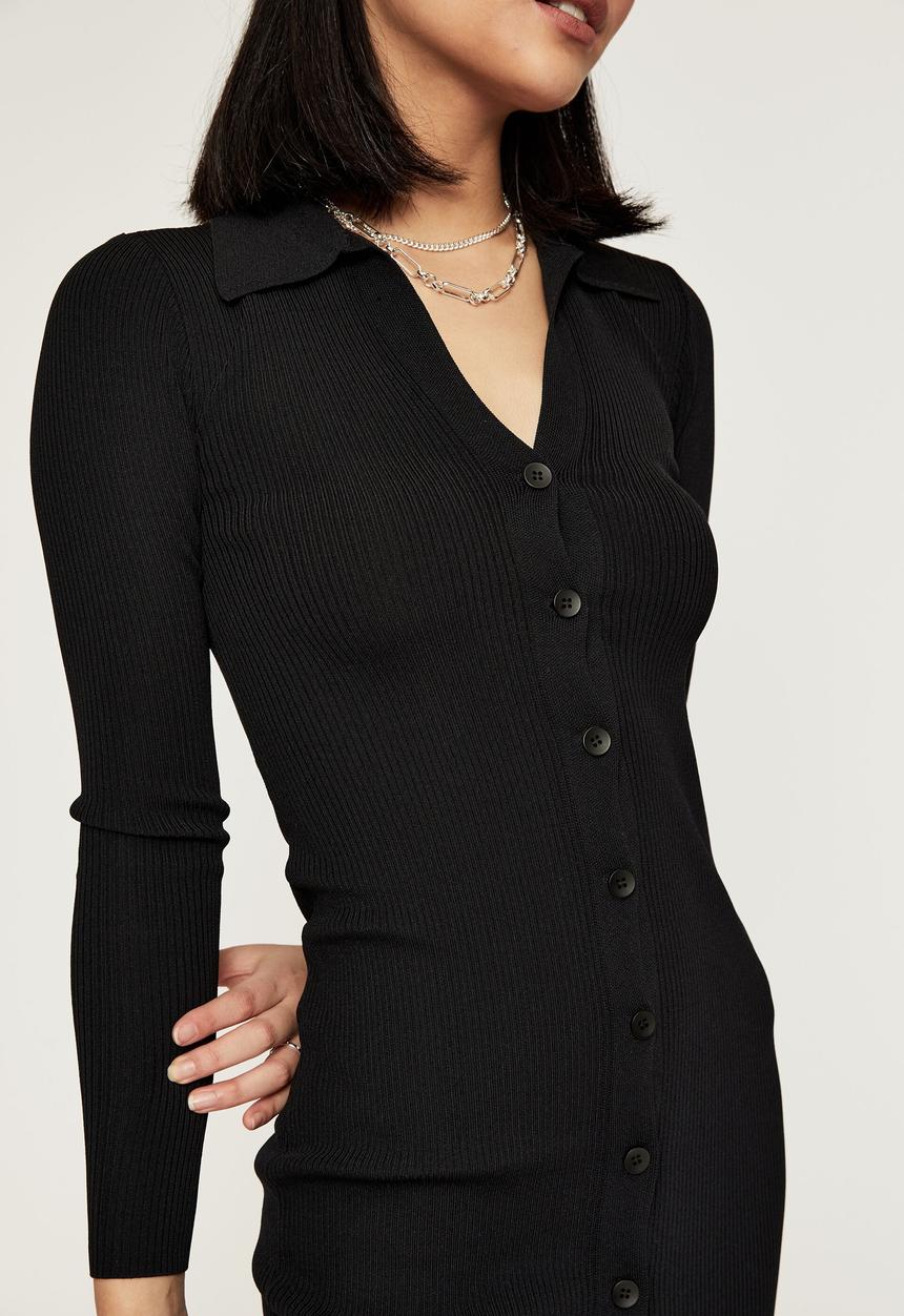 Supré  - Marcy knit cardigan midi dress - black