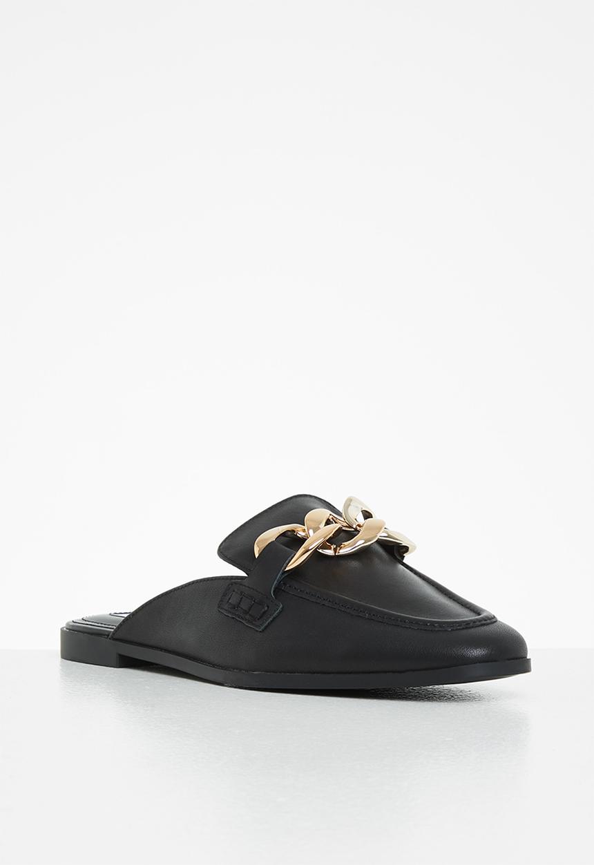 Steve Madden - Cally nappa leather loafer mule - black