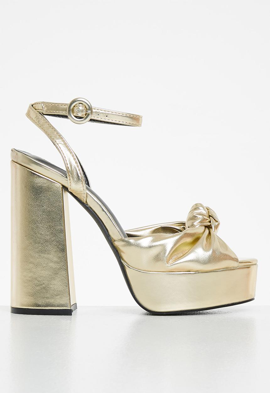 Z_Code_Z - Hannah ankle tie platform heel - gold 