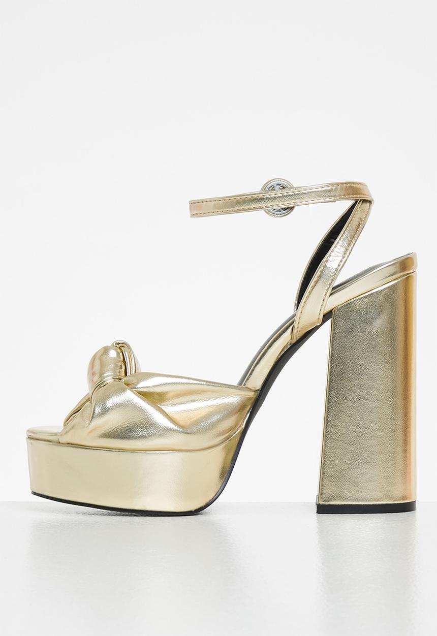 Z_Code_Z - Hannah ankle tie platform heel - gold 