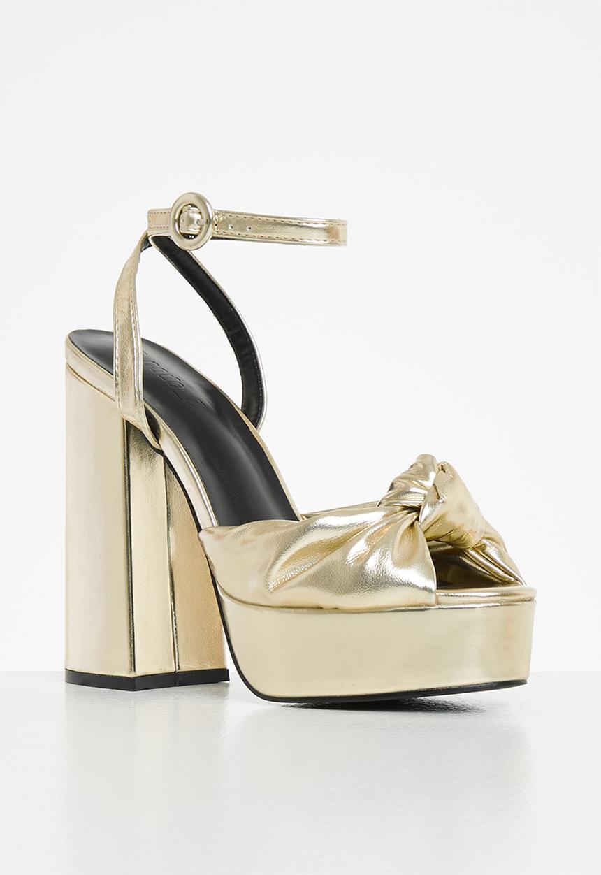 Z_Code_Z - Hannah ankle tie platform heel - gold 