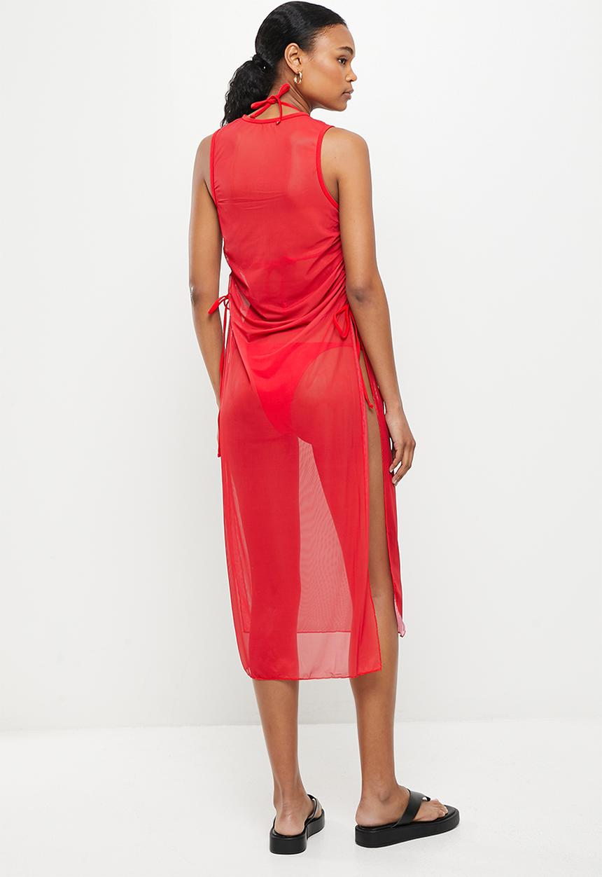 dailyfriday - 3 Piece bikini and cover up set - red