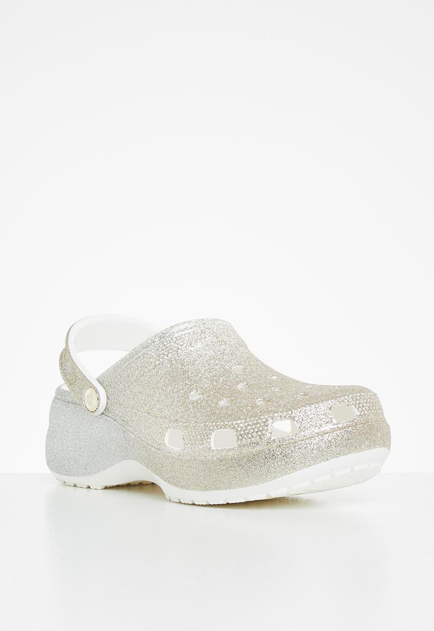 Crocs - Classic platform ombre glitter clog w - white & gold
