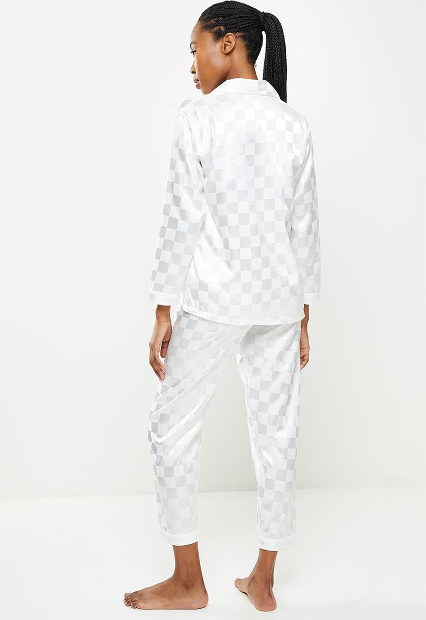 dailyfriday - Textured satin sleep set - white
