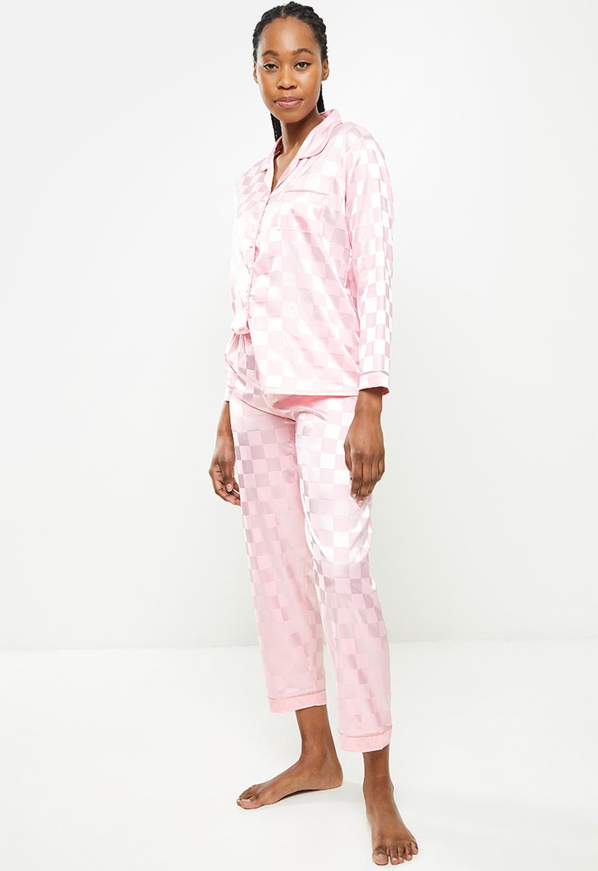 dailyfriday - Textured satin sleep set - pink