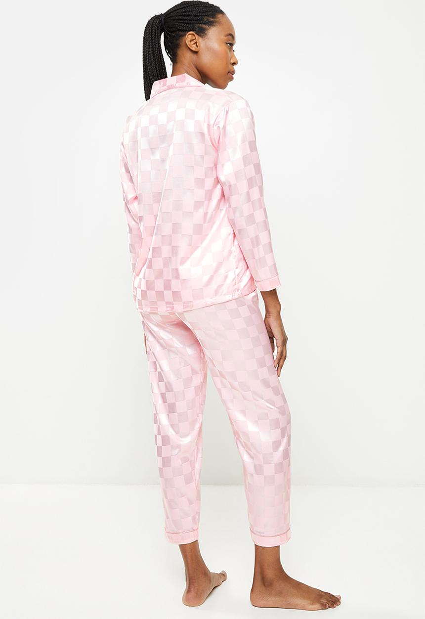 dailyfriday - Textured satin sleep set - pink