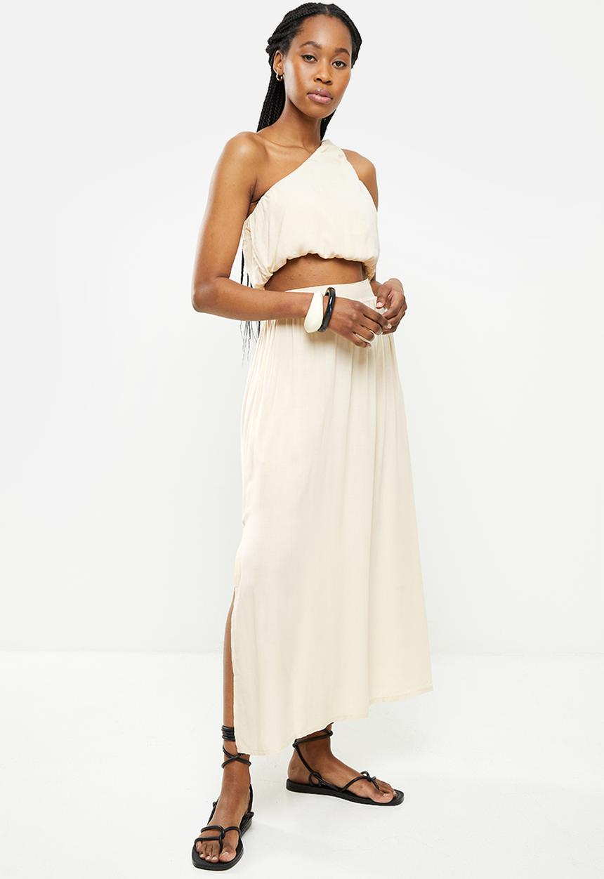 dailyfriday - One shoulder and skirt set - neutral 
