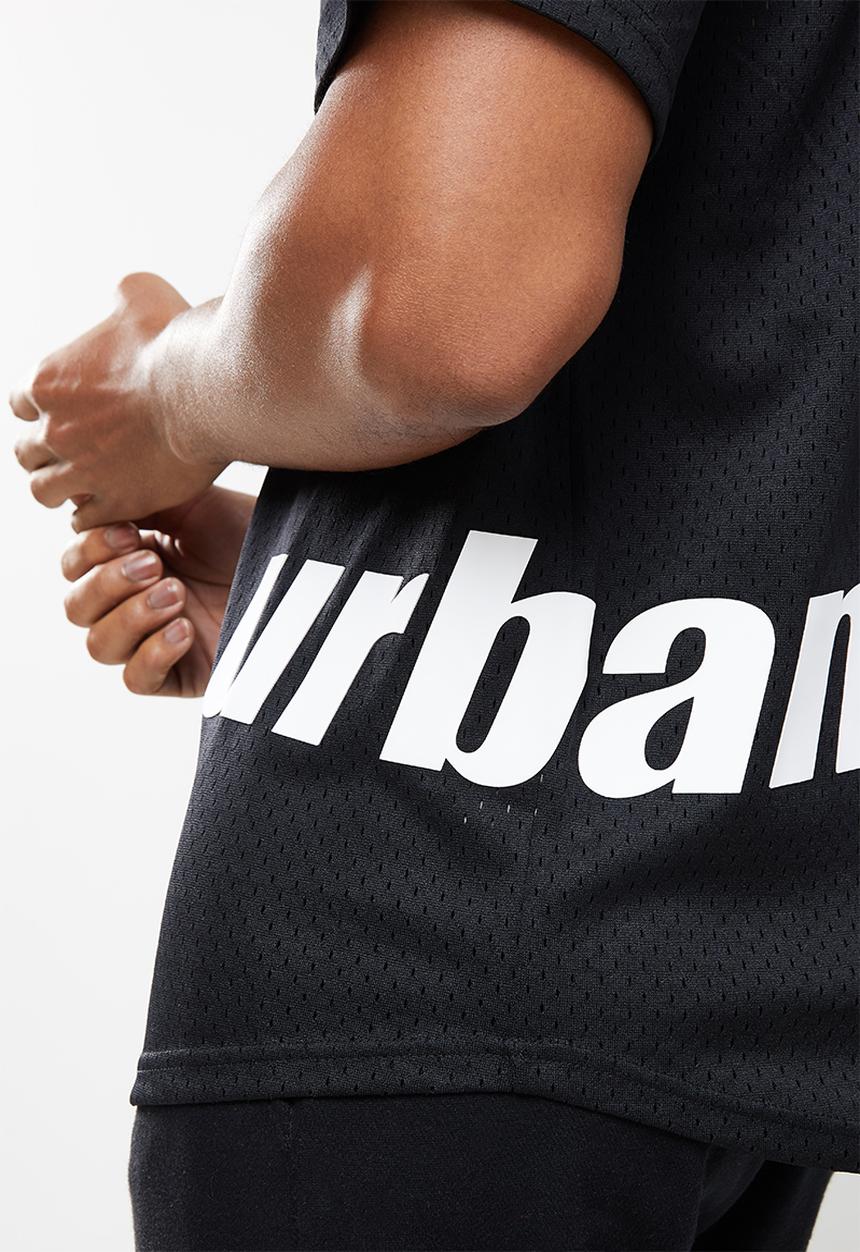 urban° - Urban oversized birdseye printed tee - black