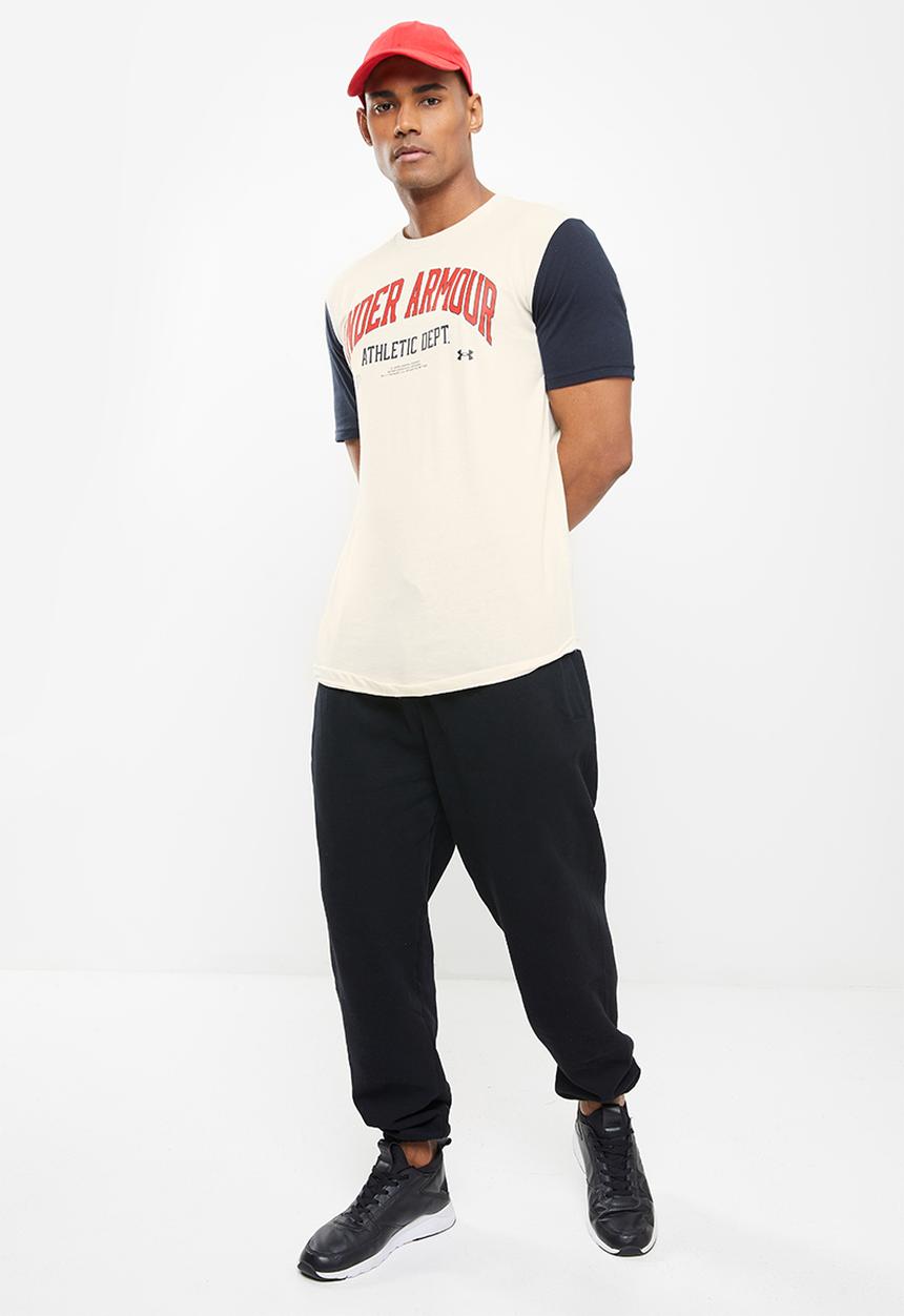 Under Armour - UA Athletic Department Colourblock SS Tee -  stone & red
