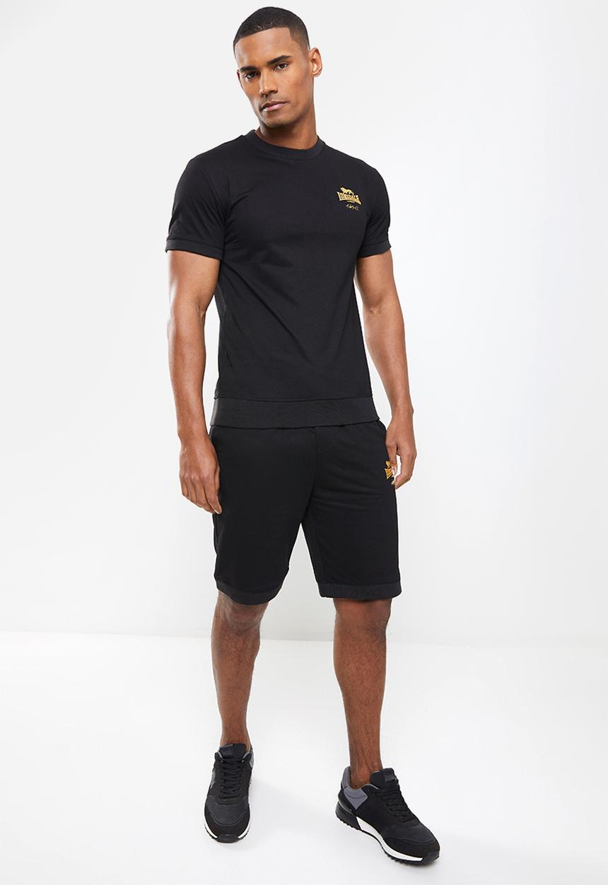 Lonsdale - Shorts & T-shirt set - black & gold