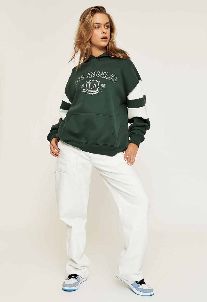 Supré  - Paige oversized printed hoodie - amazon green los angeles