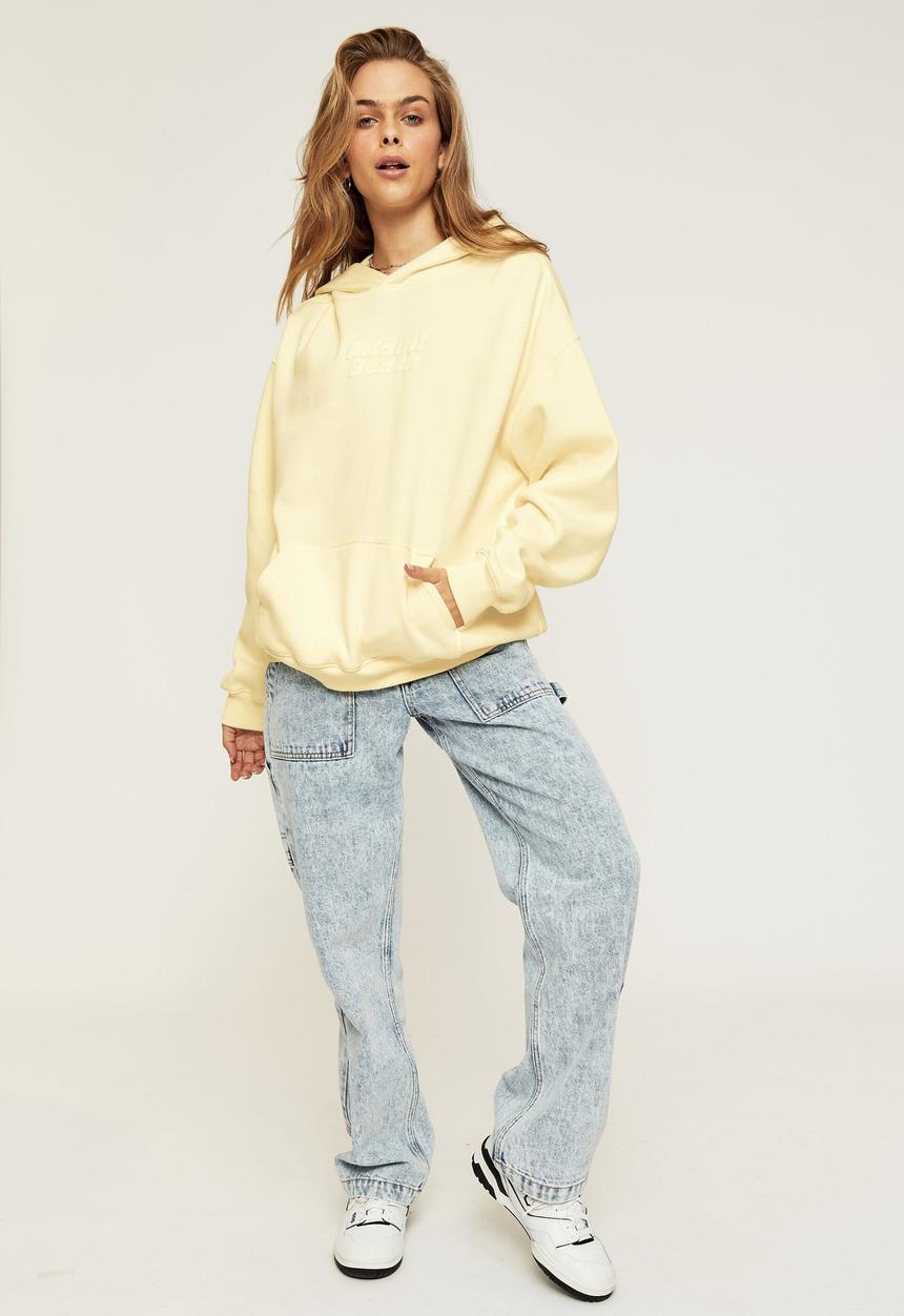 Supré  - Paige oversized printed hoodie - lemon chiffon miami beach