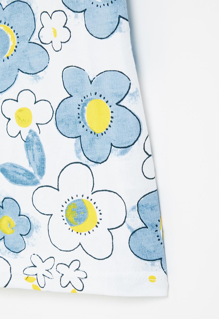 Pop Candy - Printed tee - white & blue