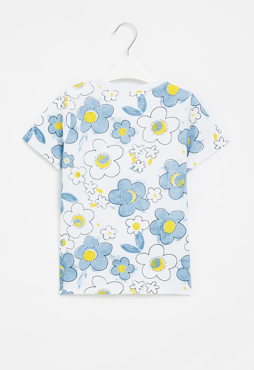Pop Candy - Printed tee - white & blue