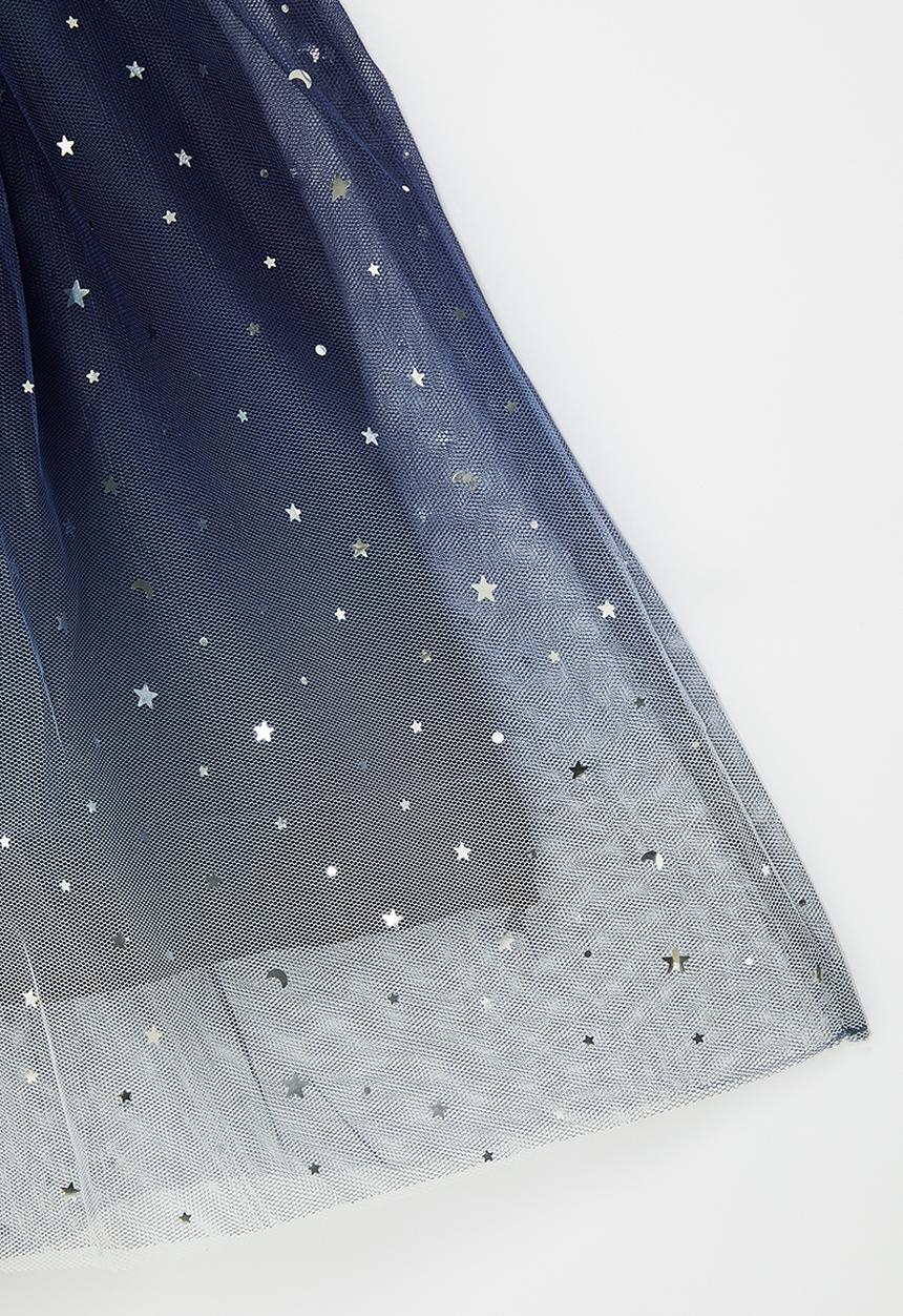 Pop Candy - Girls star mesh dress - navy