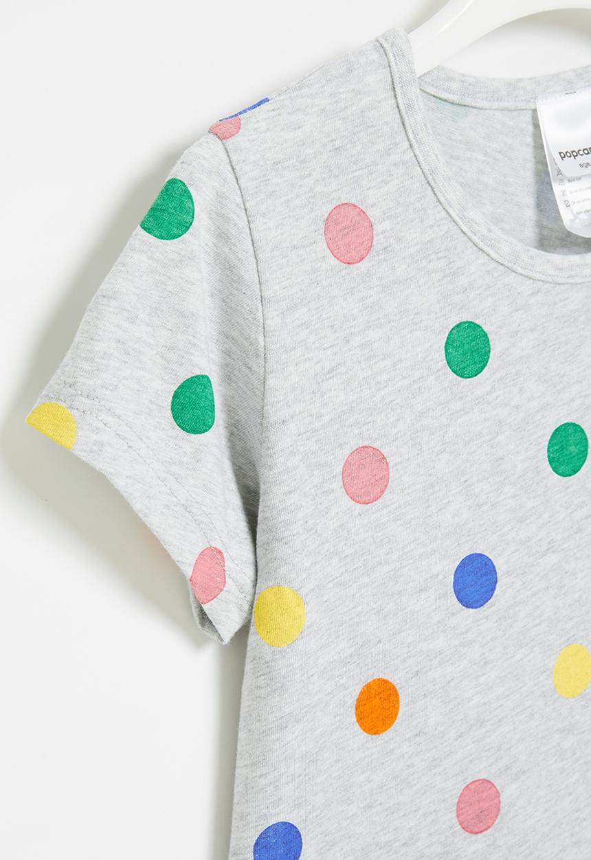 Pop Candy - Girls polka dot dress - grey