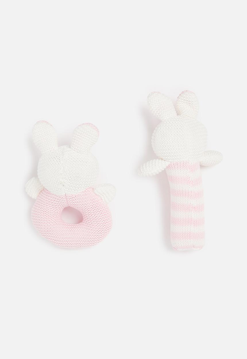 Pop Candy - Baby soft toy - pink &n white 