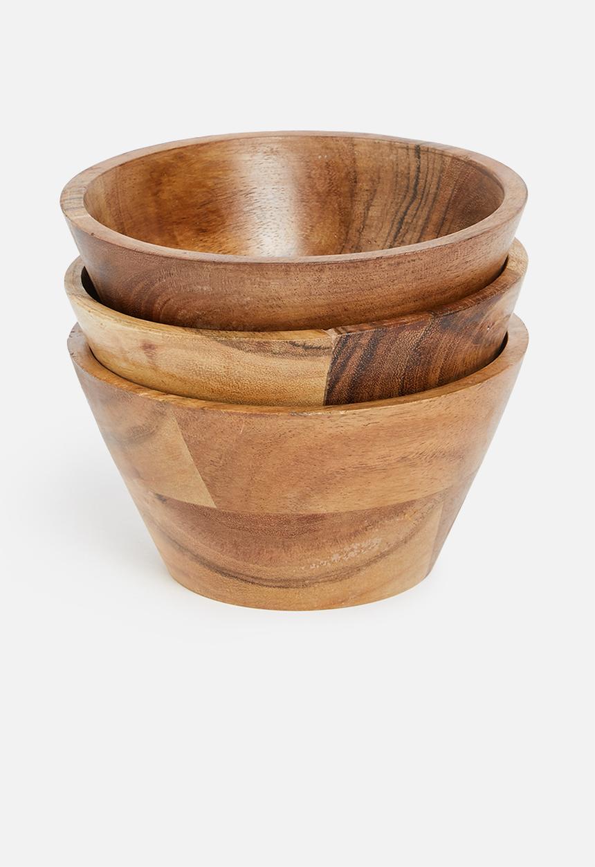 Sixth Floor - Tapas bowls set of 3- Acacia wood