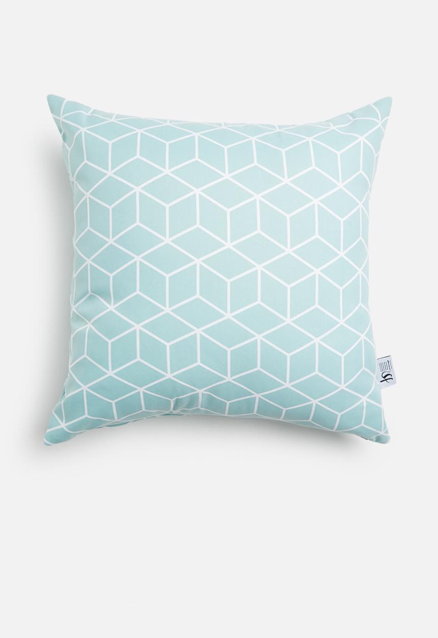Sixth Floor - Cube geo cushion cover - duckegg