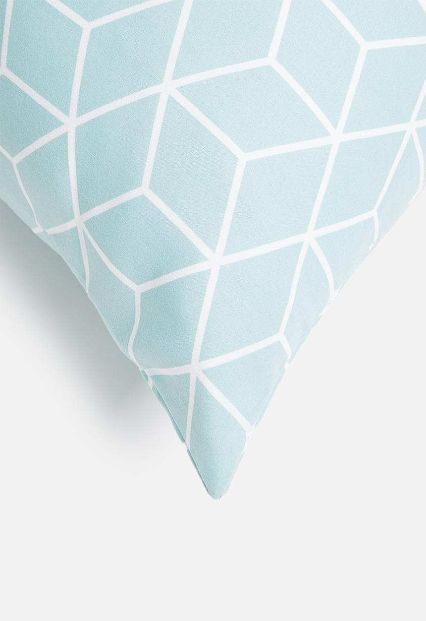 Sixth Floor - Cube geo cushion cover - duckegg