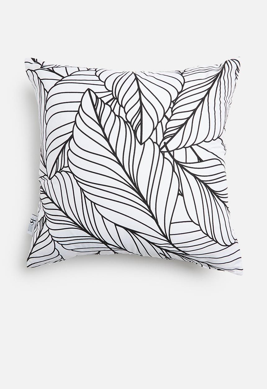 Sixth Floor - Leavine art cushion cover - black & white