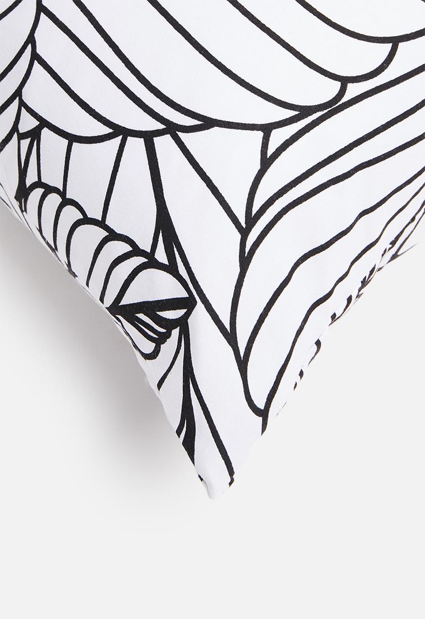 Sixth Floor - Leavine art cushion cover - black & white